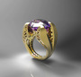 3d model stone gold ring