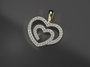 3dm gold pendant diamonds