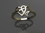 double heart gold ring