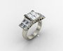 deluxe princess cut ring 3d 3dm