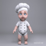 cartoon baby little cook 3d max