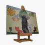 3d model easel painting