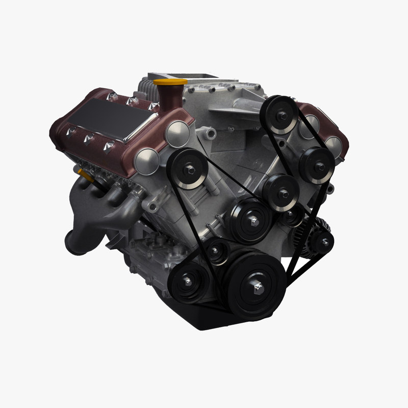 3d modern v8 engine supercharger