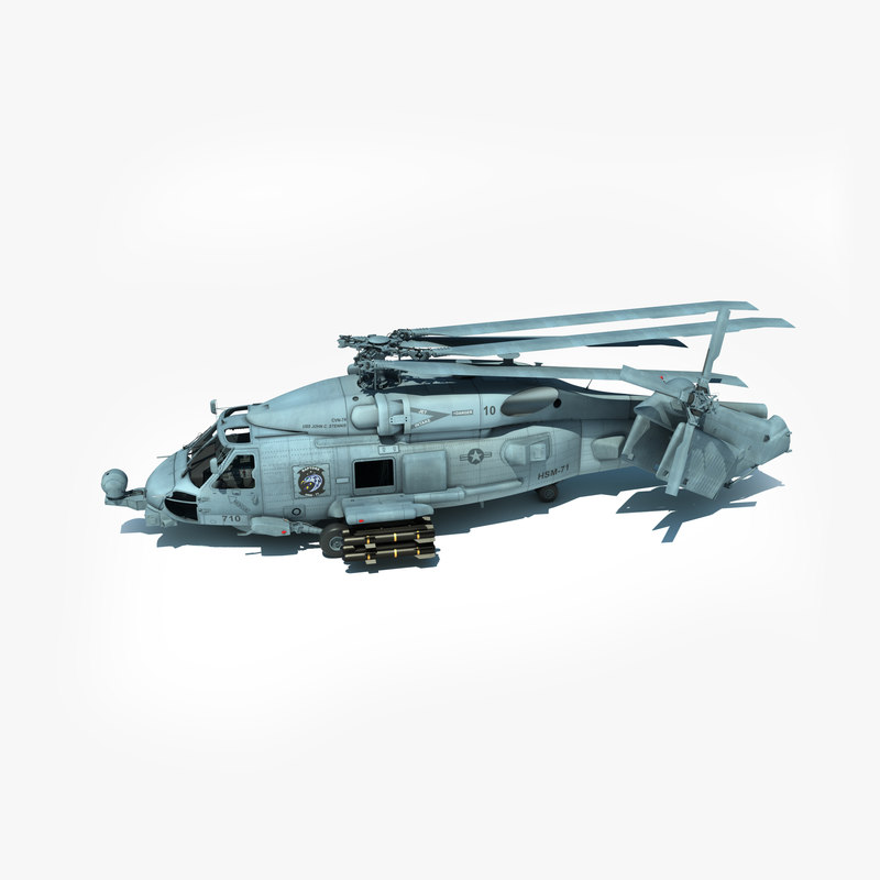 3d mh 60r military helicopter version model