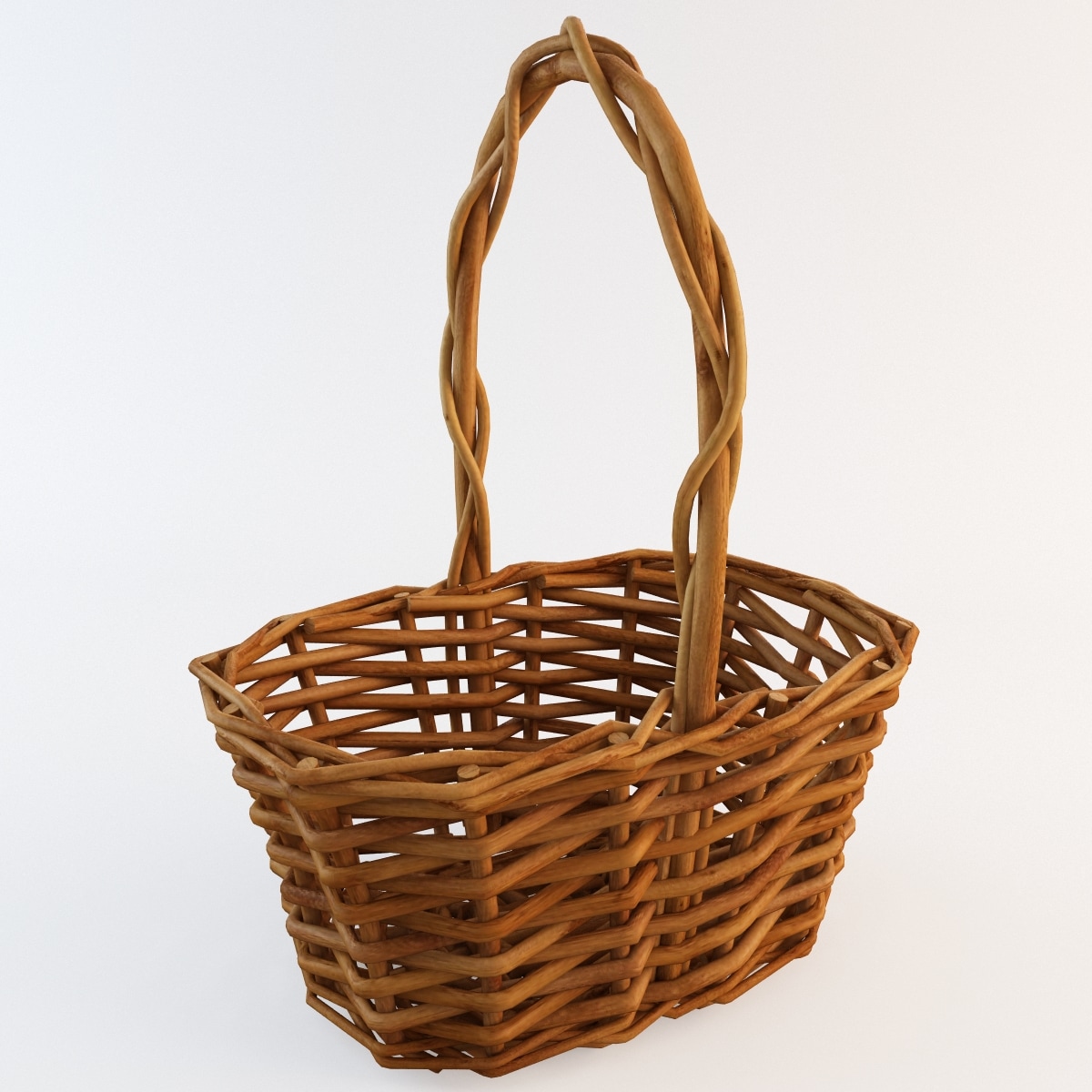 3d model wooden basket