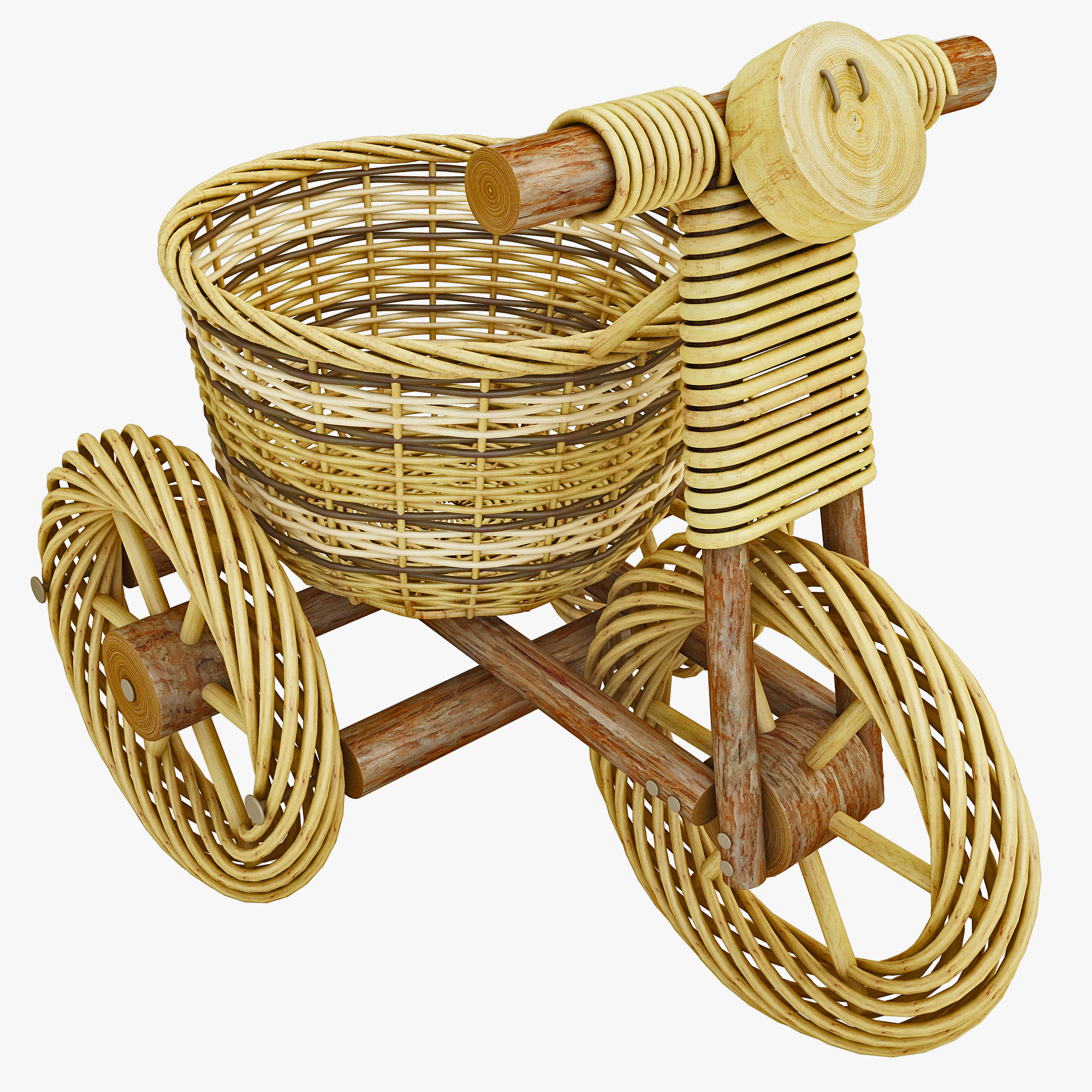 maya decorative wicker tricycle basket