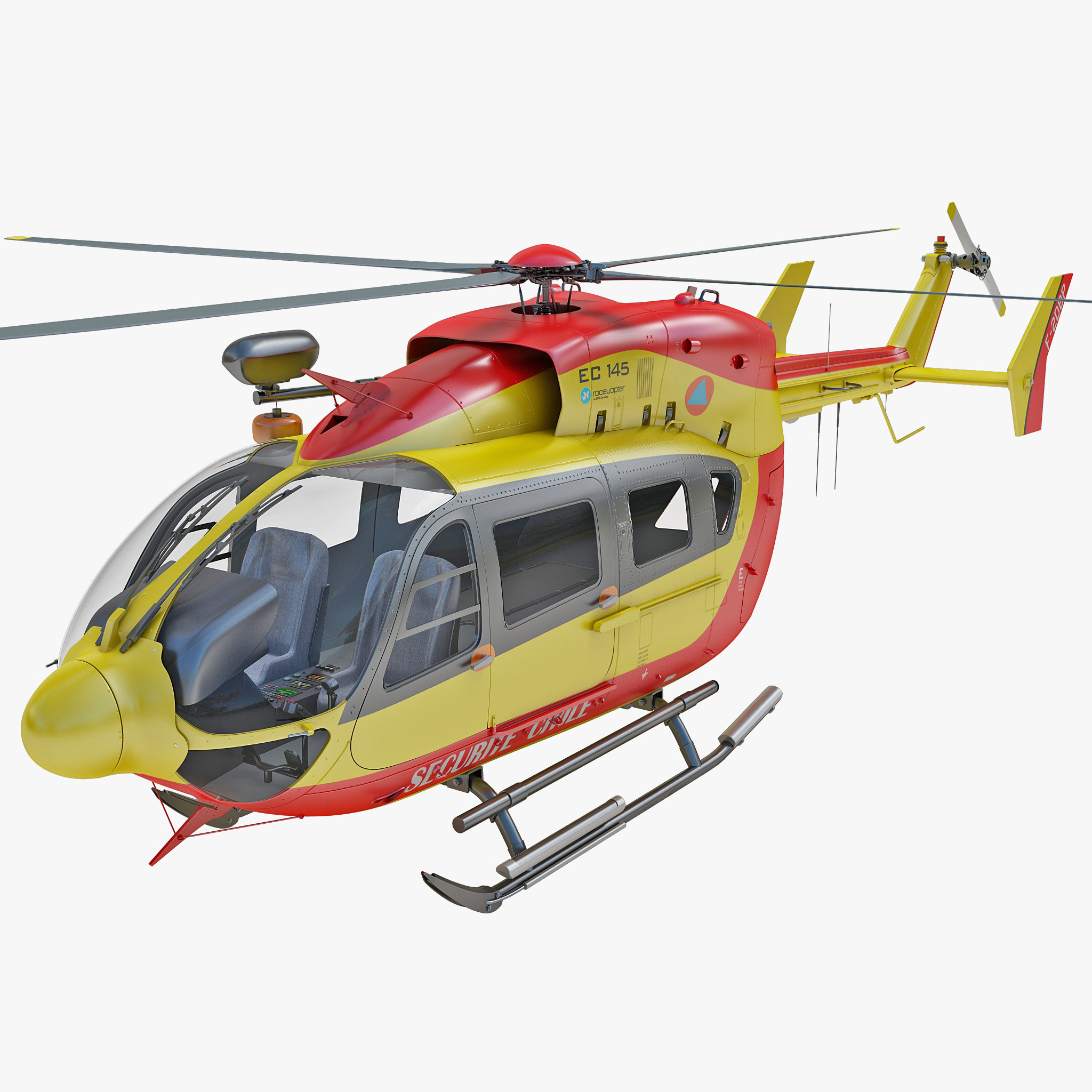 eurocopter ec145 helicopter 3d 3ds