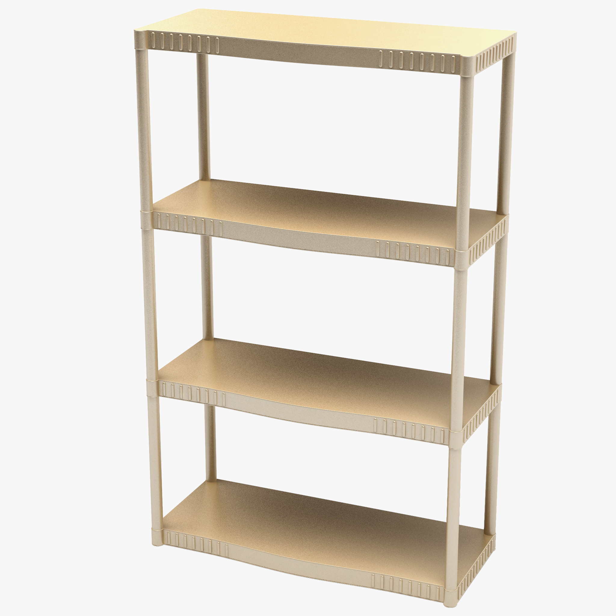 3d 4 tier heavy plastic shelves model