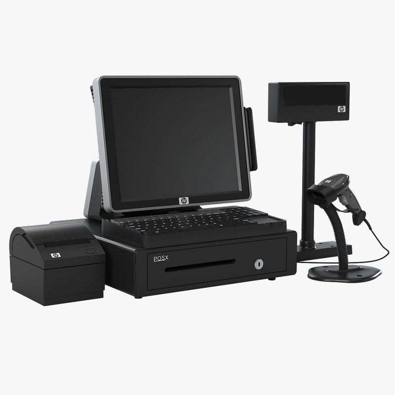 hp ap5000 cash register 3d model