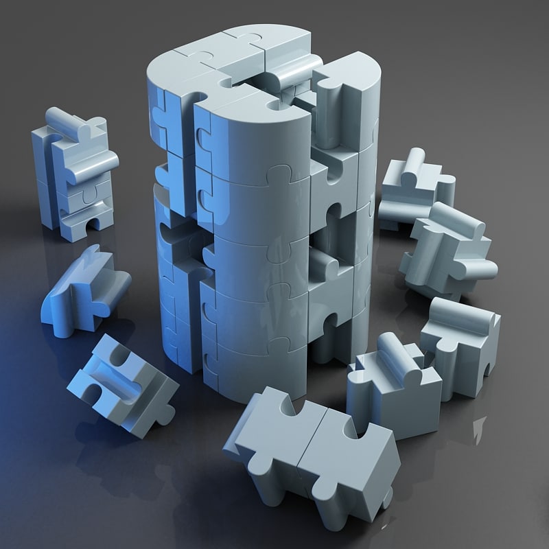 jigsaw puzzle building blocks 3d max