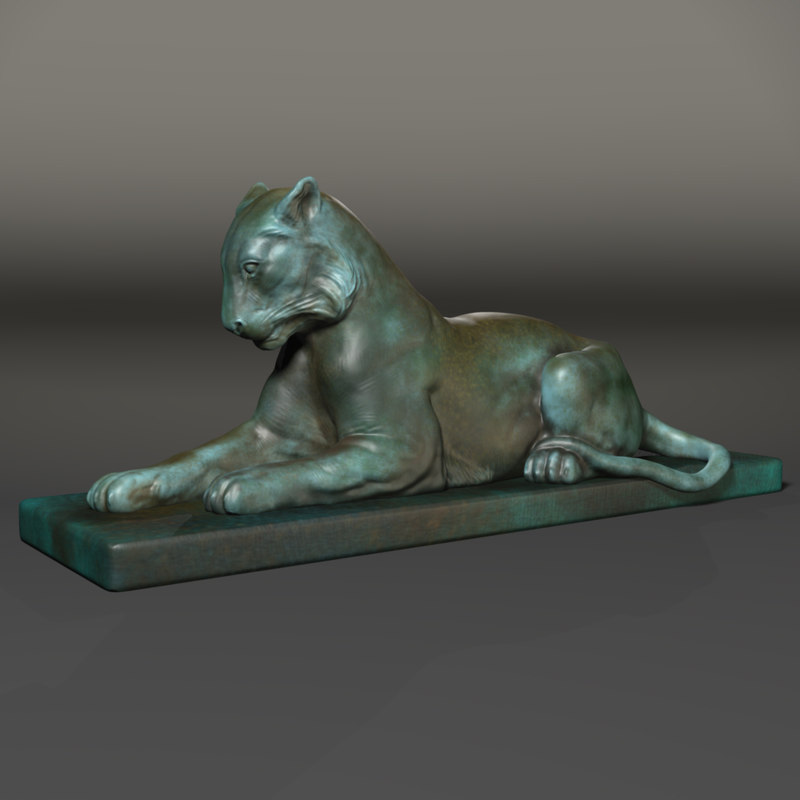 bronze tiger 3d model