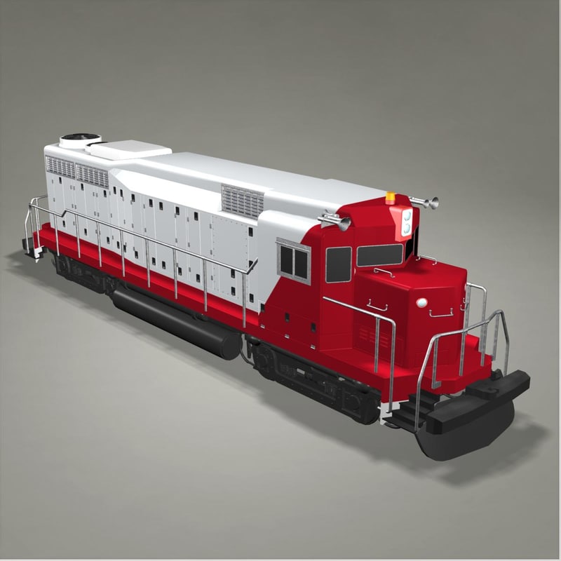 3d model passenger train engine