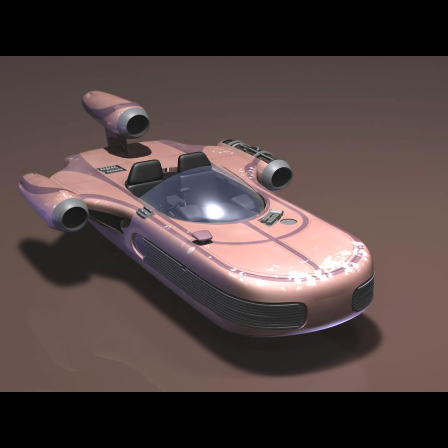 x 34 landspeeder star wars 3d model
