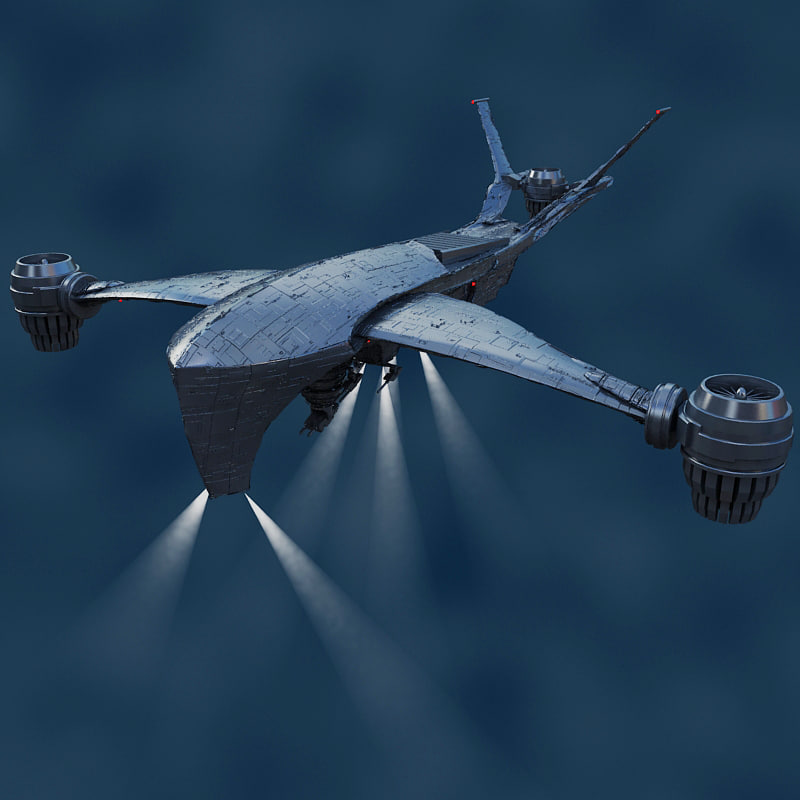 hunter killer aerial t 3d model