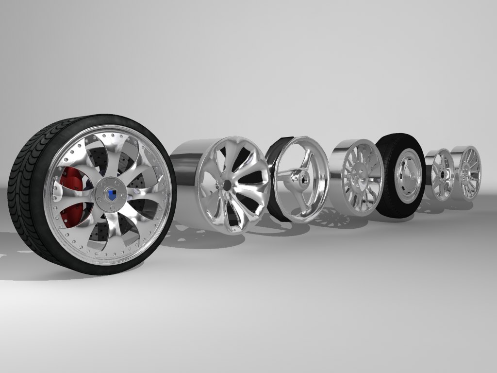 car wheel extra rims obj