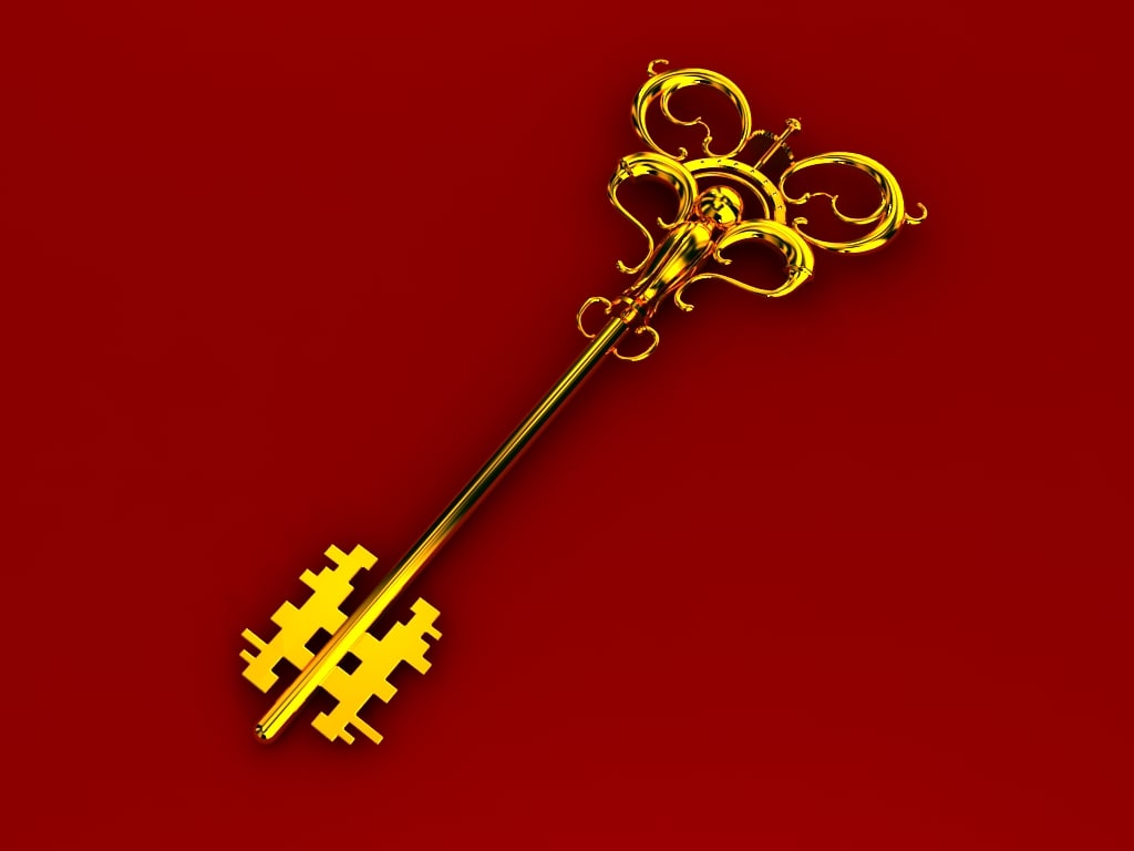 golden decorative key 3d model