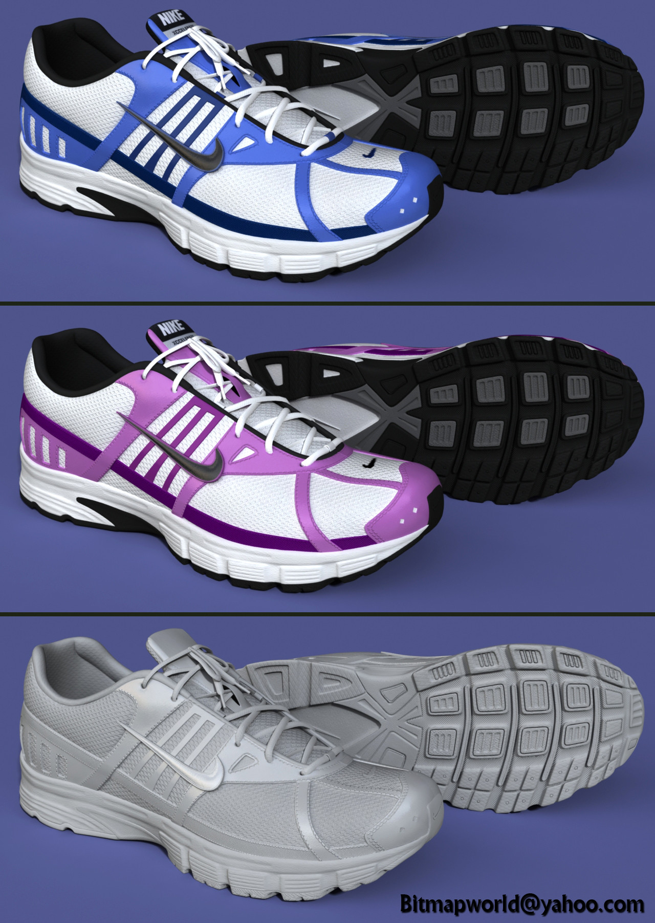 3d model realistic sport shoes