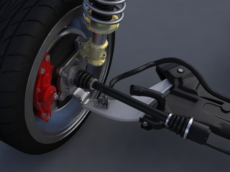 suspension mitsubishi evo x 3d model