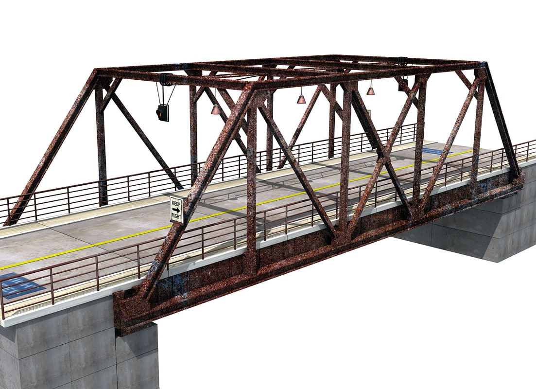 3d old steel bridge