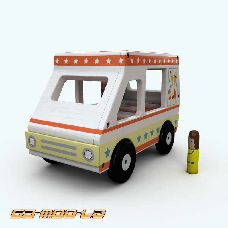 3d model wooden toy ice cream
