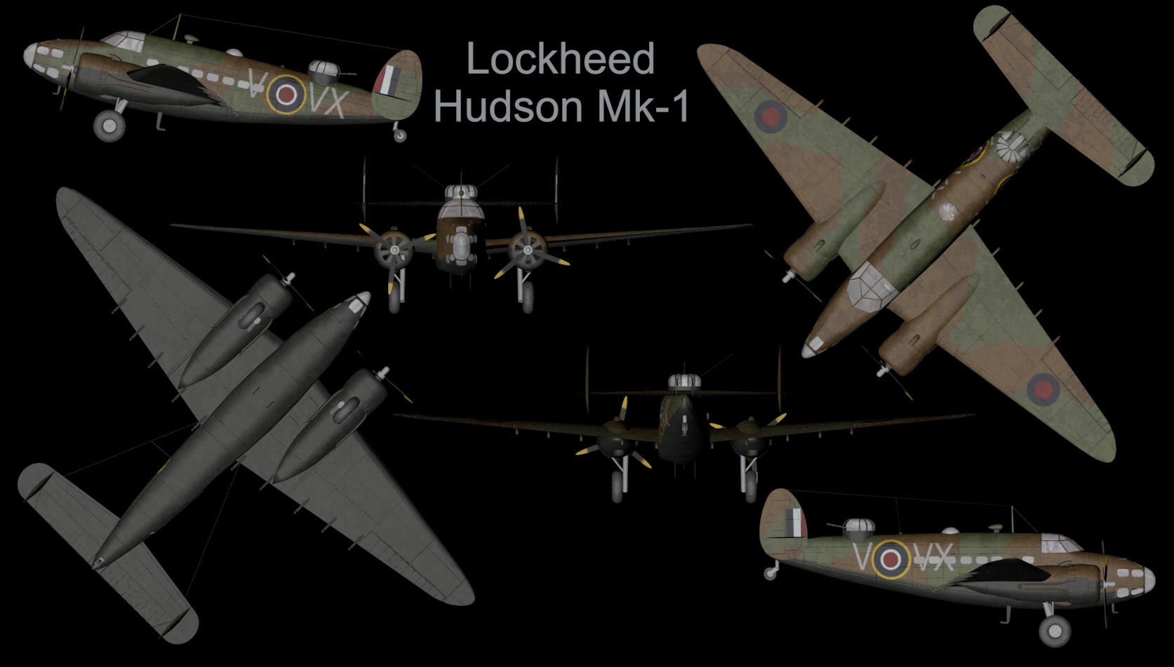 rare planes lockheed hudson 3d model