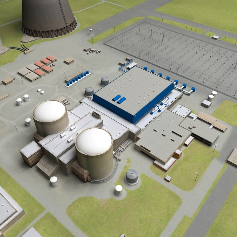 3d model nuclear power plant