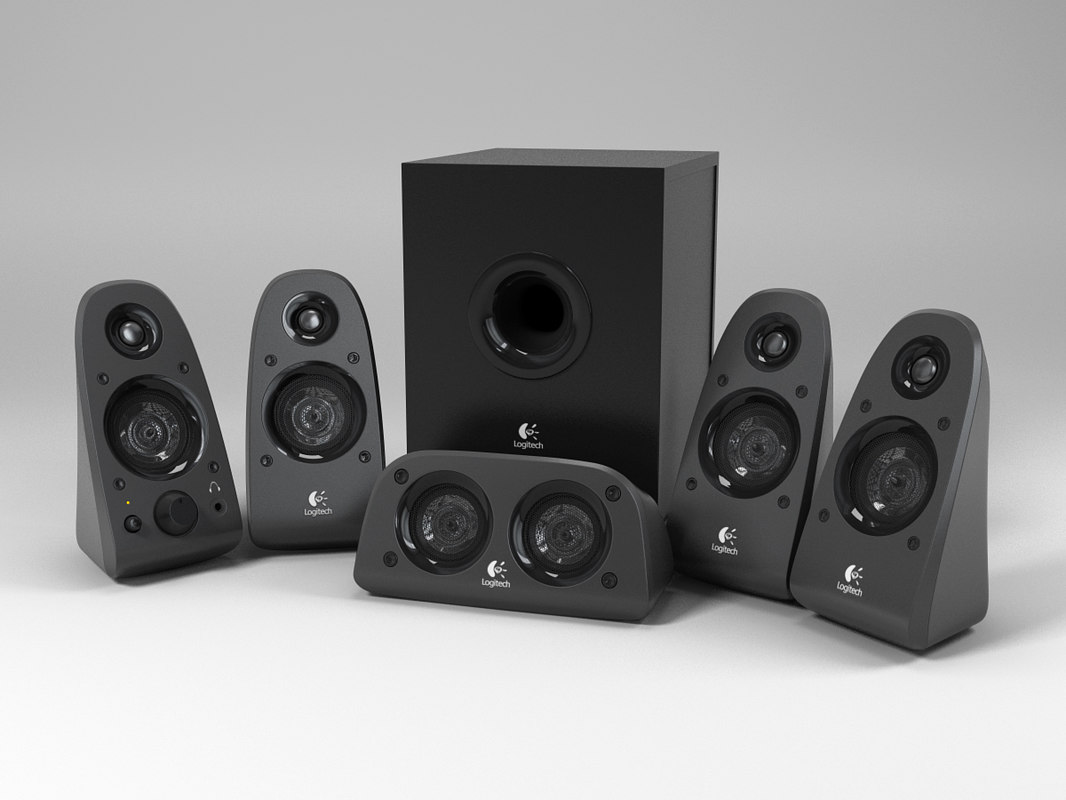 3d model logitech surround speakers z