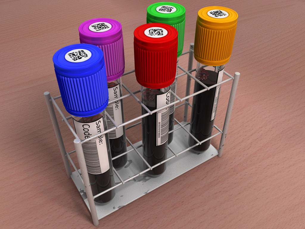 c4d rack test tubes blood