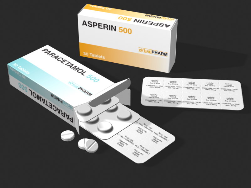3d aspirin paracetamol model