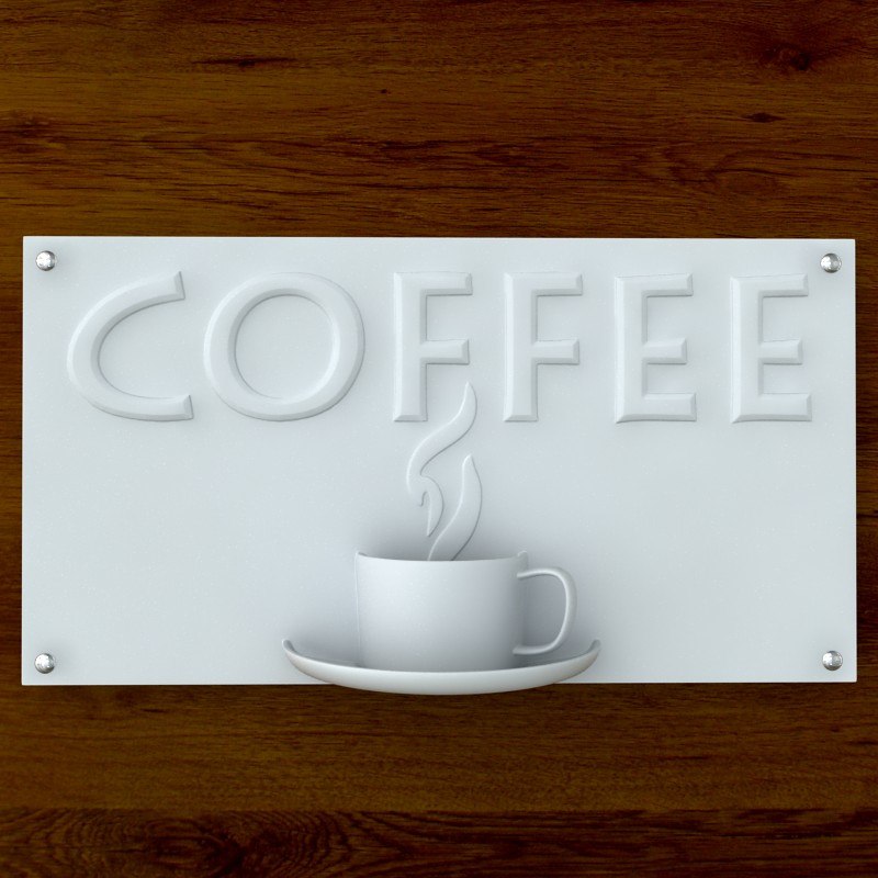 3d model printable print coffee sign 3d model printable print coffee sign