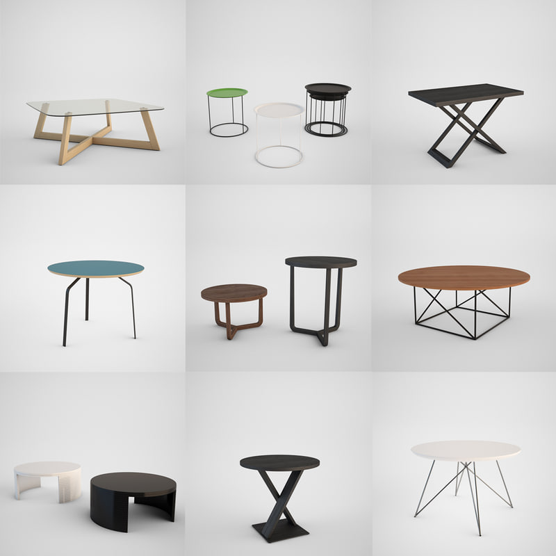 3d model coffee table set