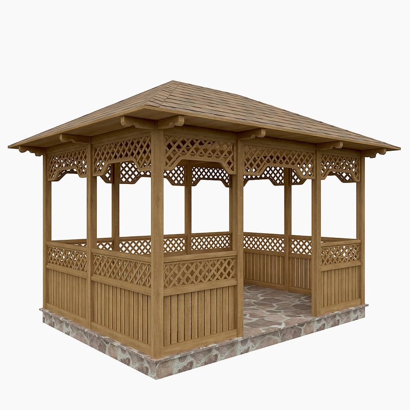 wooden gazebo 3d model
