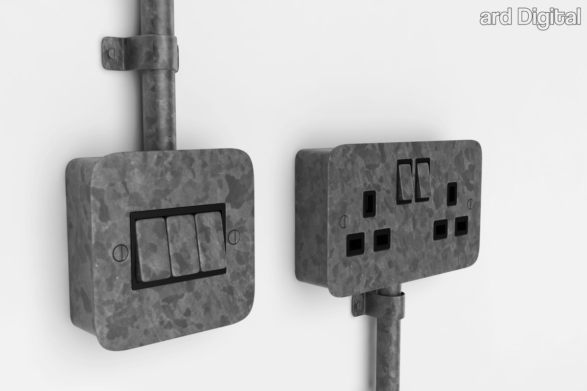 3ds max industrial socket switch