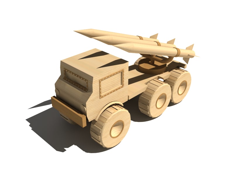 3d model wooden military rocket launcher