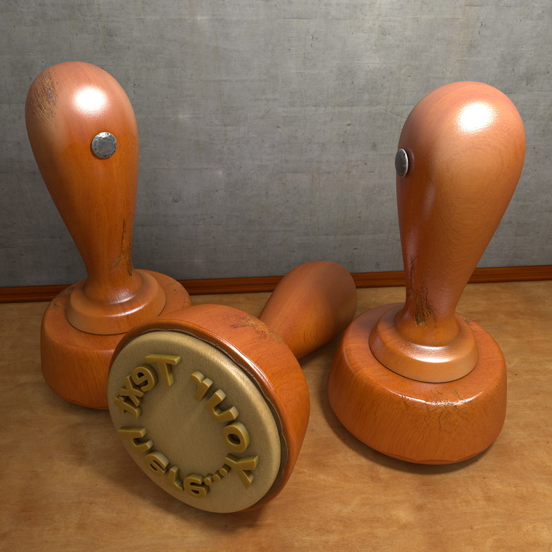 3d model of stamp postal chop