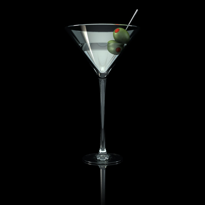 martini glass olives c4d
