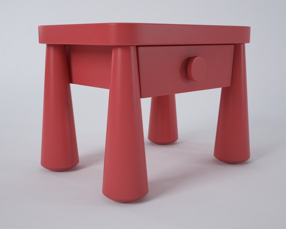 mammut nightstand table ikea 3d model
