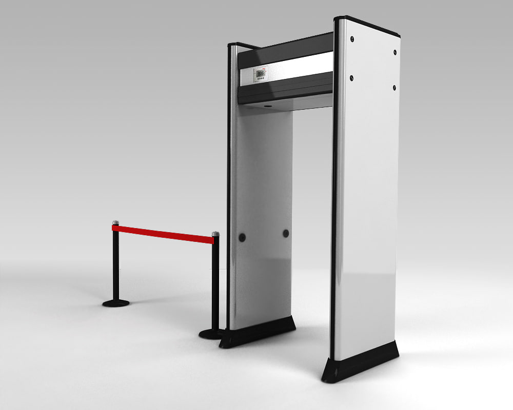 3d model metal detector gate