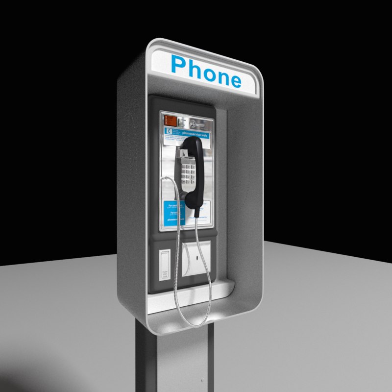 3d model payphone phone