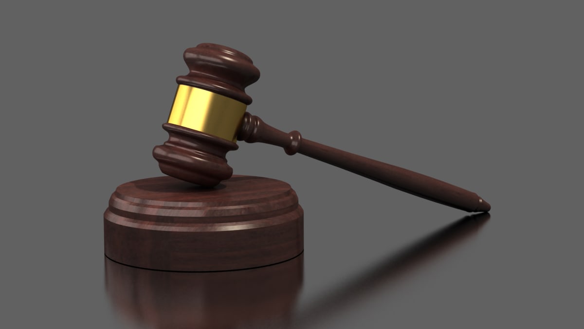 3d auction gavel gold