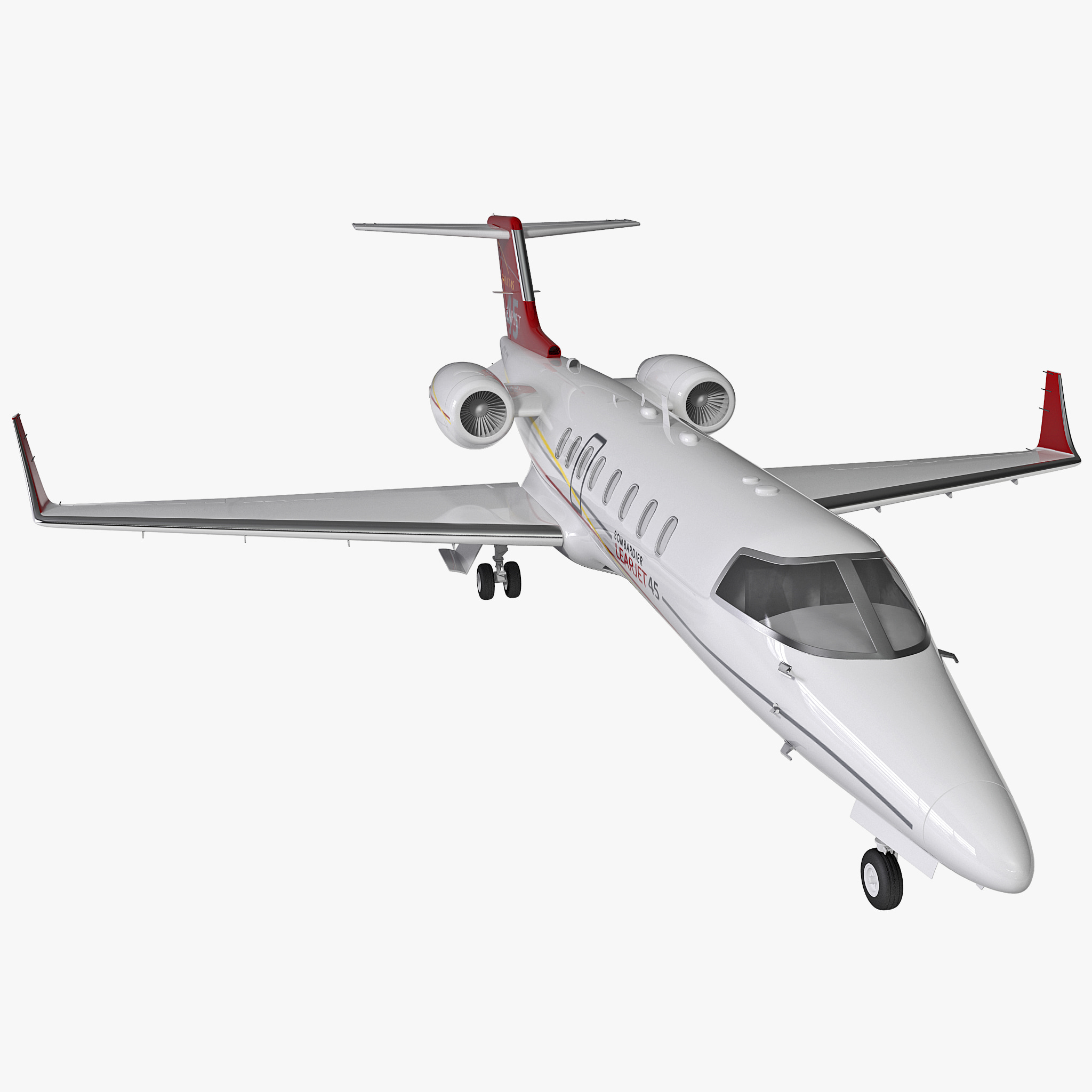 3d model of corporate business private commercial airplane Bombardier Learjet 45 by 3d_molier