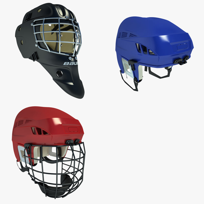 3d ice hockey helmet 01 model