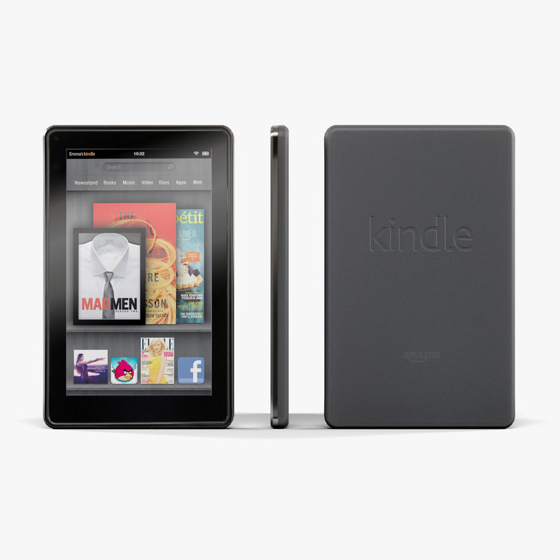 3d model low poly amazon kindle 8gb