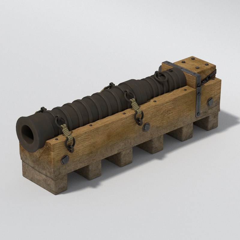 3d model bombard weapon