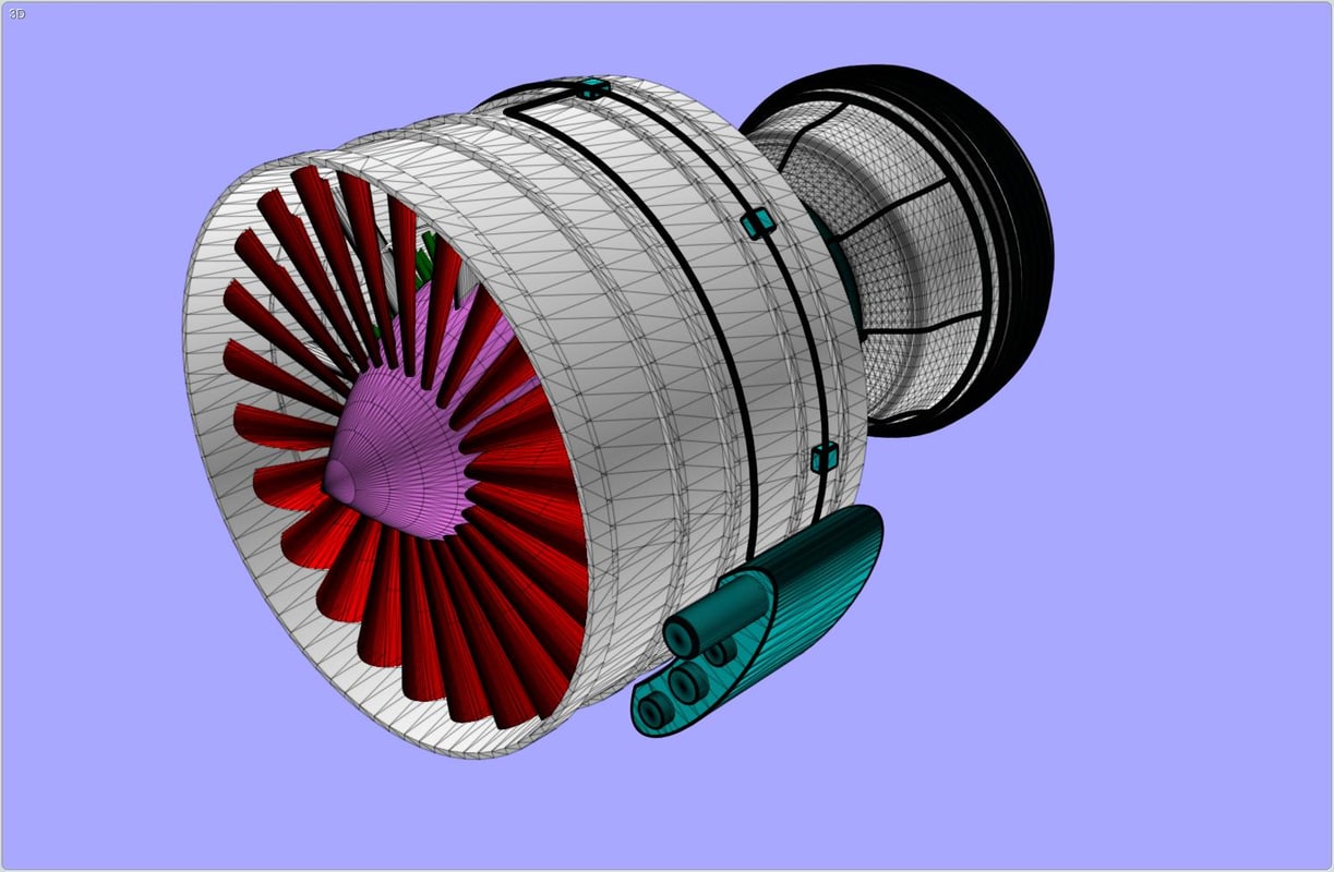 bypass ratio turbo fan 3d 3ds