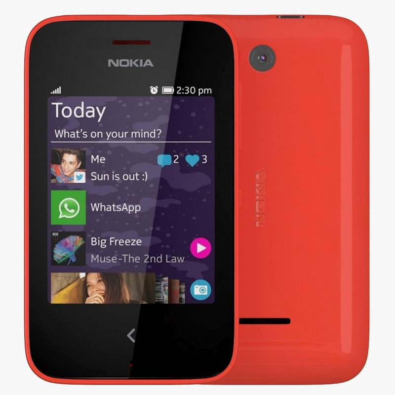 3d model nokia asha 230 bright