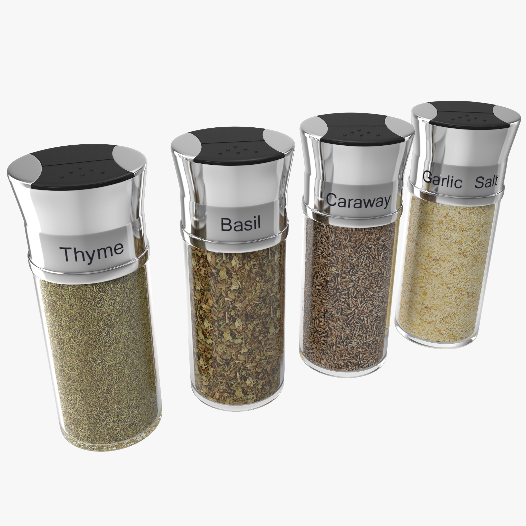 3d spice bottles set 4