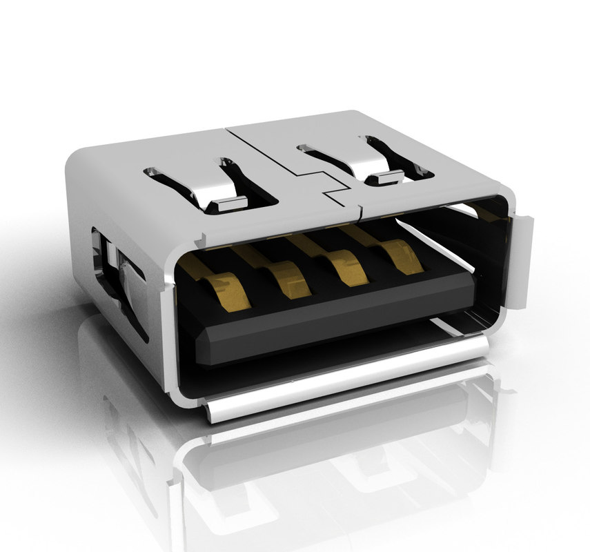 usb female connector 3d max