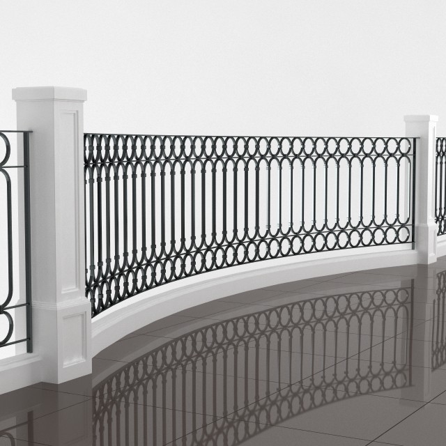 classic balcony railing 3d model