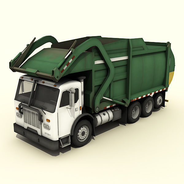 low poly garbage truck 3d 3ds